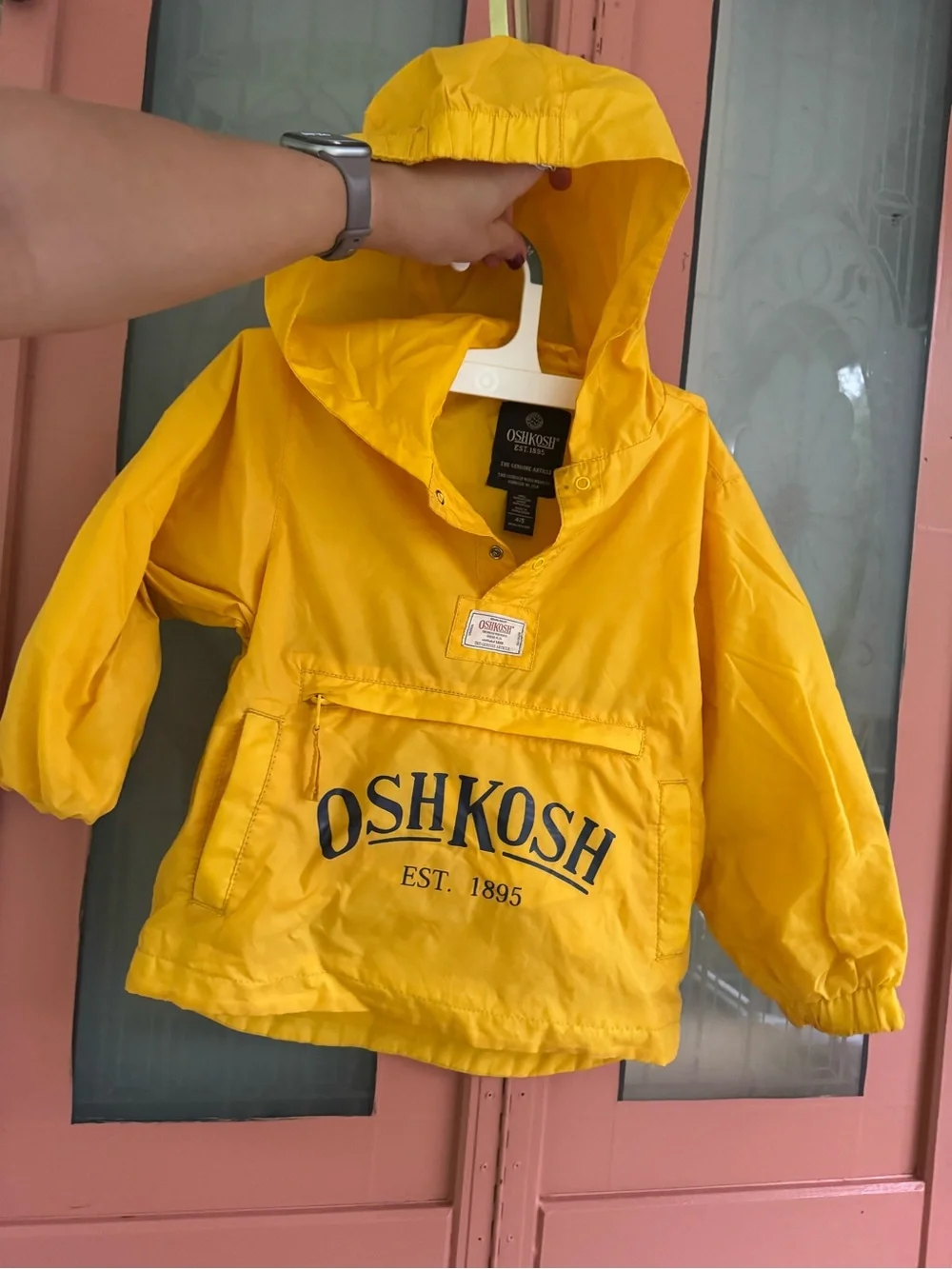 OshKosh B'gosh Classic Yellow Kids Hooded Rain Jacket 4/5 T